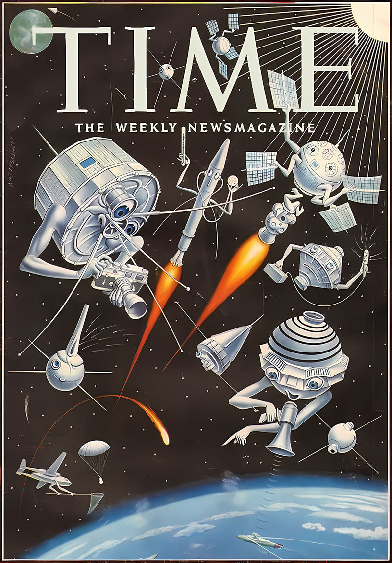 Times The Weekly Magazine space metal poster design 03 on stainless steel by Chromaplate