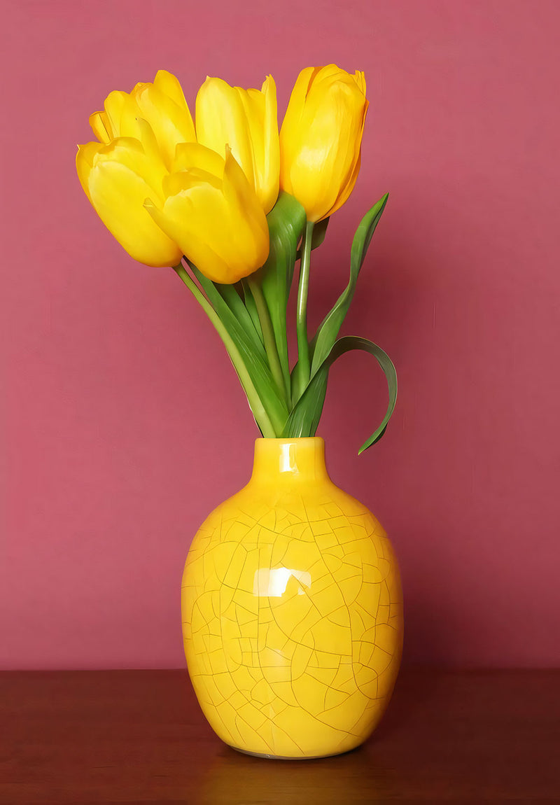 Yellow Flower nature metal poster on stainless steel by Chromaplate