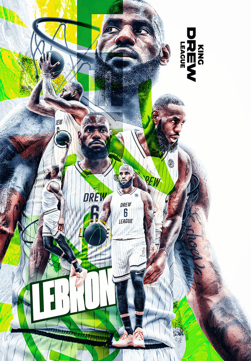 Lebron James sports metal poster on stainless steel by Chromaplate