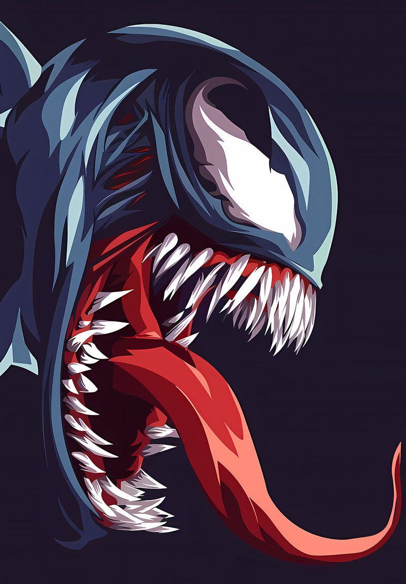 Venom Marvel Wall Art comic metal poster design 01 on stainless steel by Chromaplate