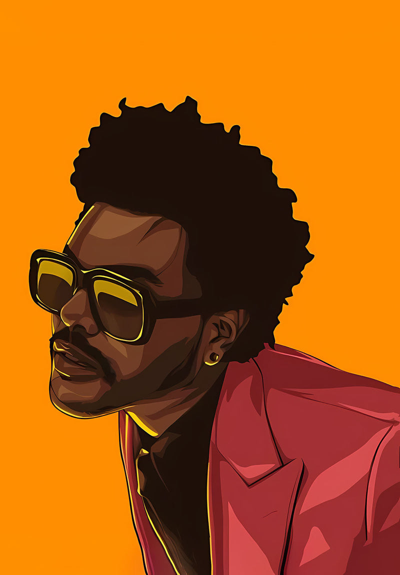 The Weeknd music metal poster design 06 on stainless steel by Chromaplate