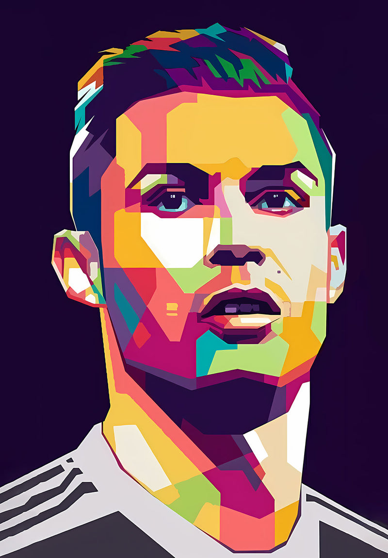 Ronaldo Football Wall Art sports metal poster design 06 on stainless steel by Chromaplate
