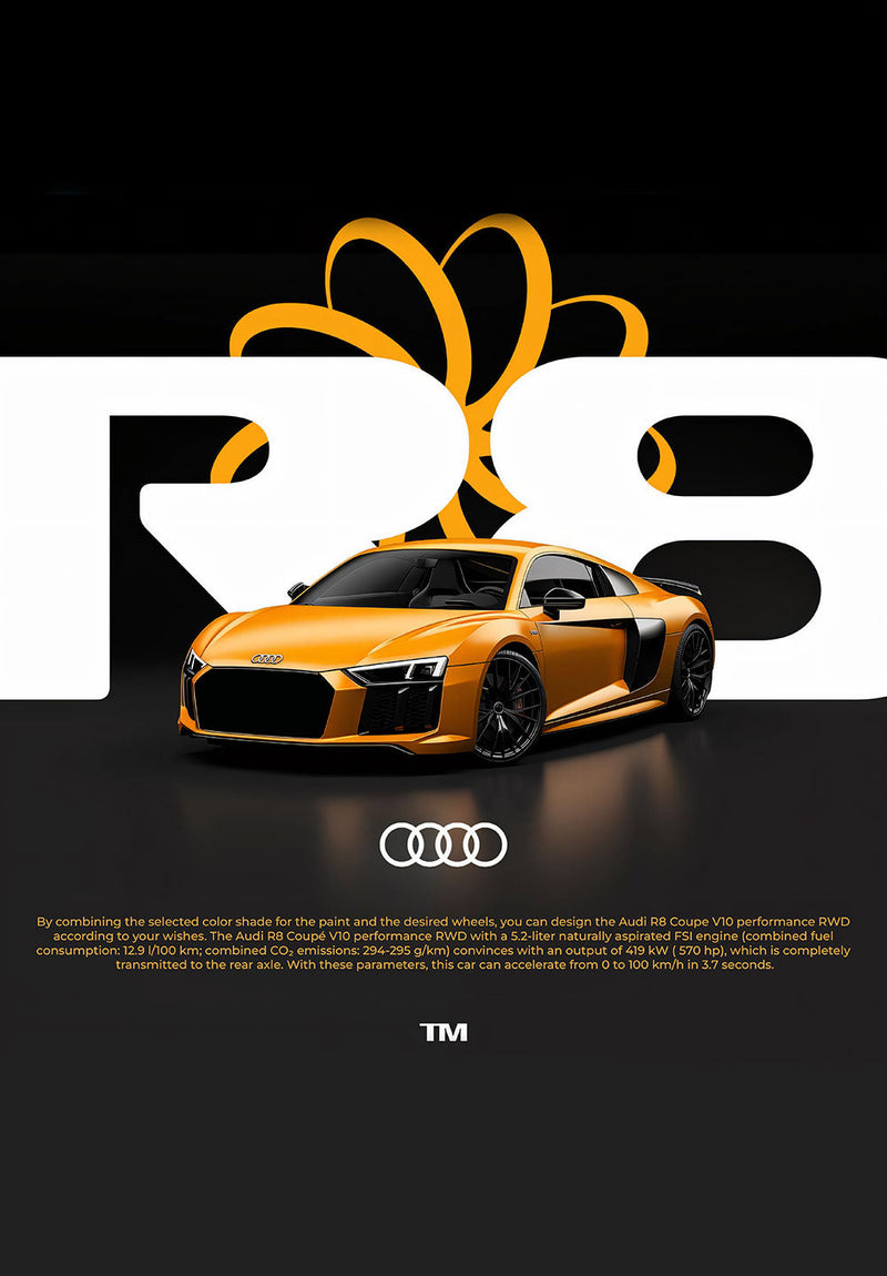 F1 Audi car metal poster on stainless steel by Chromaplate