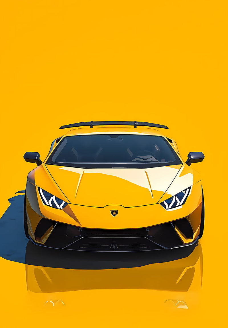 Lamborghini Huracan car metal poster on stainless steel by Chromaplate