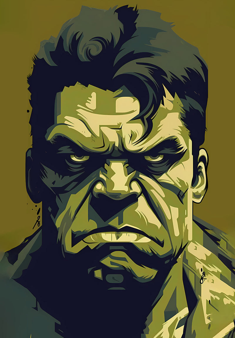 Hulk Marvel Wall Art comic metal poster design 01 on stainless steel by Chromaplate