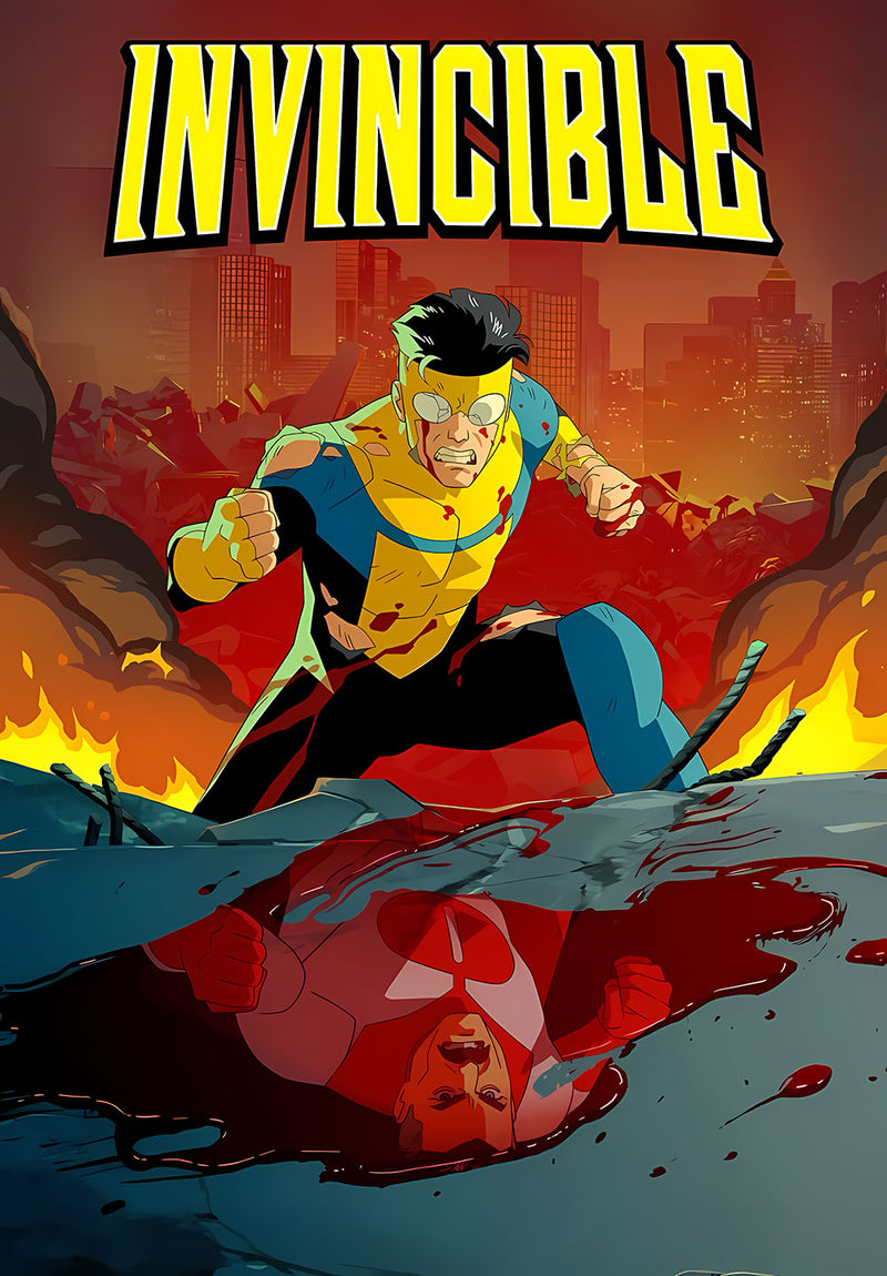 Invincible Cartoon Wall Art wall metal poster design 02 on stainless steel by Chromaplate