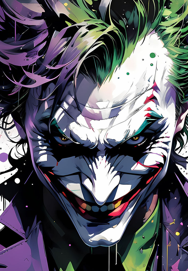 Joker DC Comics Wall Art comic metal poster design 02 on stainless steel by Chromaplate