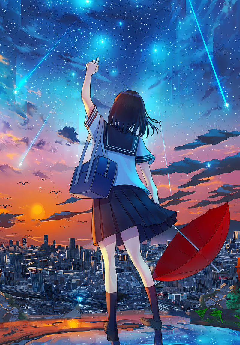 Your Name anime metal poster design 02 on stainless steel by Chromaplate