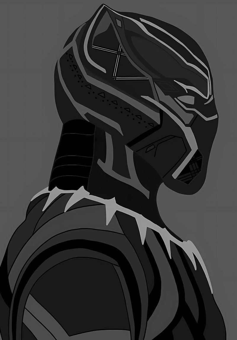 Black Panther comic metal poster design 02 on stainless steel by Chromaplate
