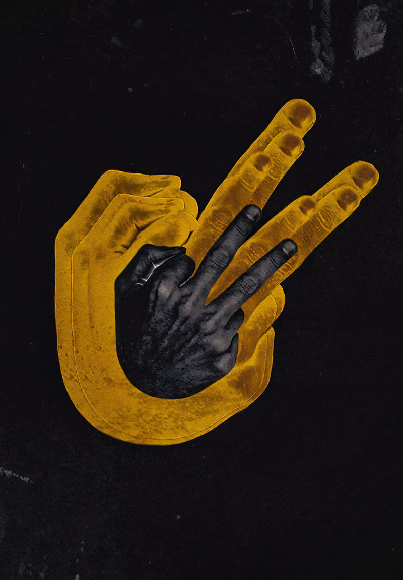 Peace Up wall metal poster on stainless steel by Chromaplate