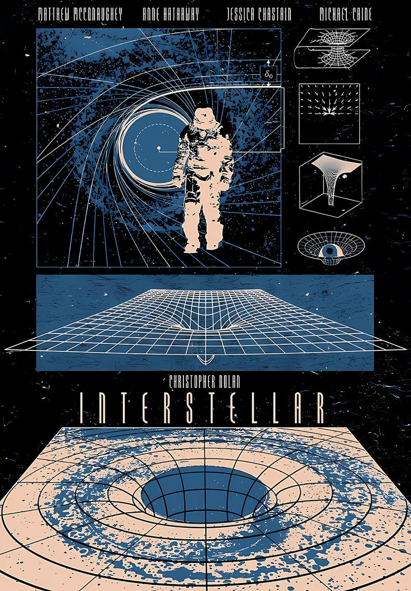 Interstellar Movie Wall Art movie metal poster design 02 on stainless steel by Chromaplate