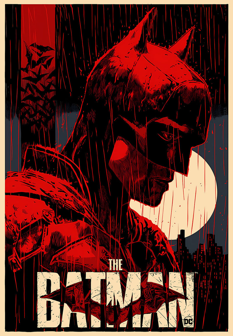 The Batman movie metal poster design 05 on stainless steel by Chromaplate