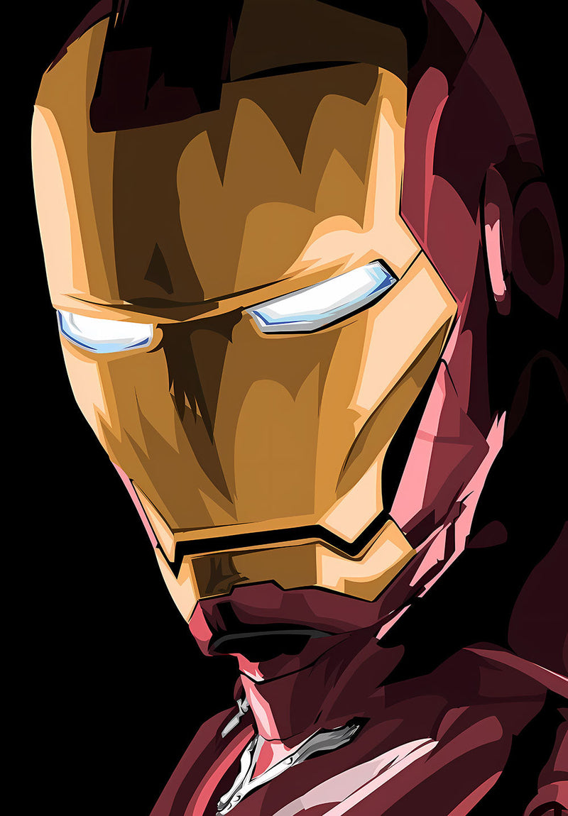 Iron Man comic metal poster design 03 on stainless steel by Chromaplate