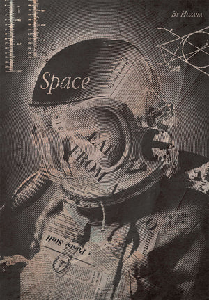 Apollomon Abstract Wall Art space metal poster on stainless steel by Chromaplate
