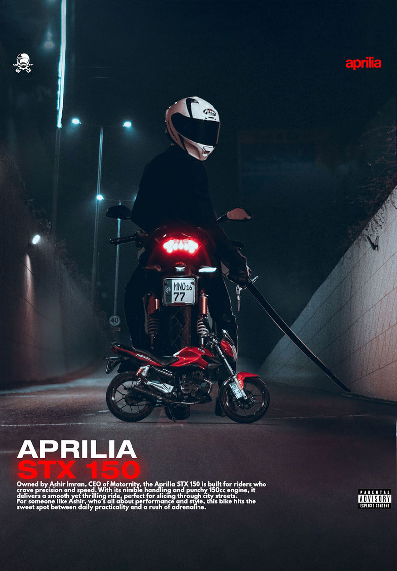 Aprillia-STX-150 Motorbike Wall Art car metal poster on stainless steel by Chromaplate