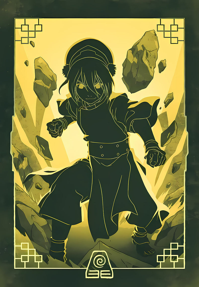 Toph Avatar The Last Airbender wall metal poster on stainless steel by Chromaplate