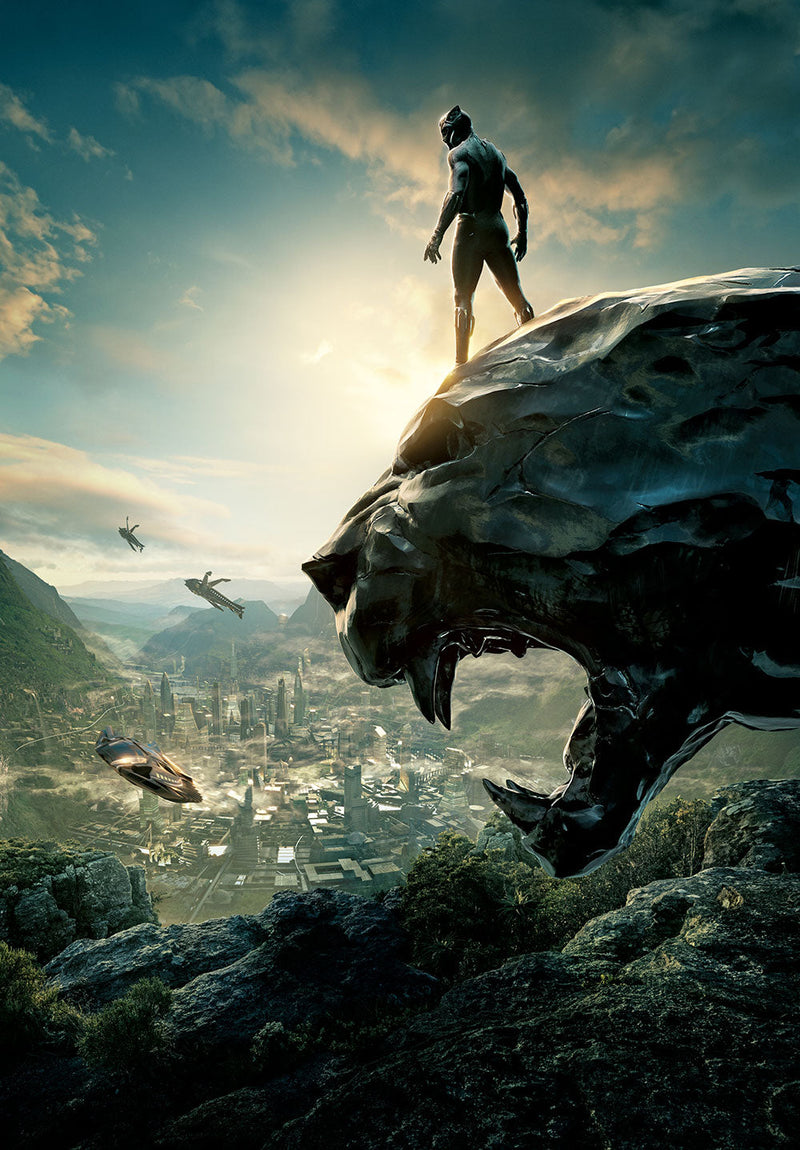 Black Panther comic metal poster design 03 on stainless steel by Chromaplate