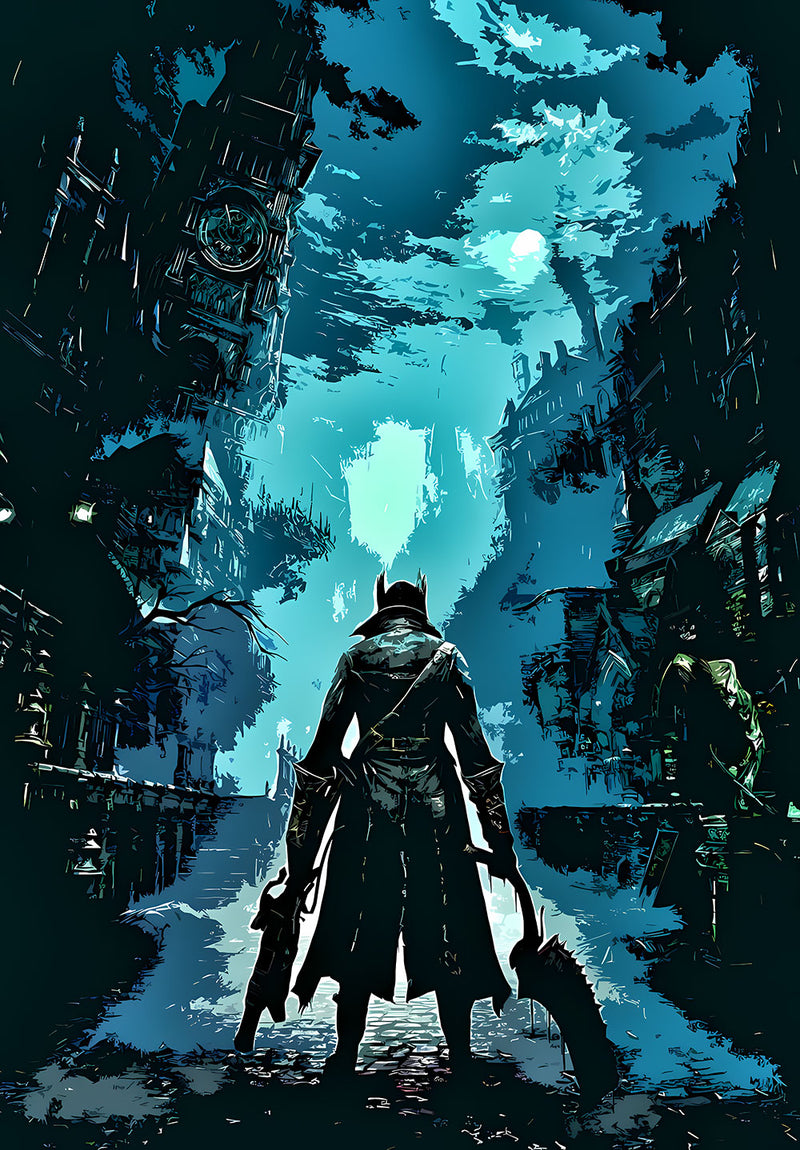 Bloodborne Gaming Wall Art gaming metal poster design 02 on stainless steel by Chromaplate