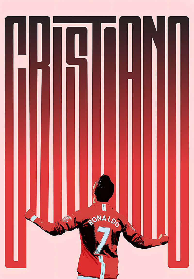 Cristiano Ronaldo CR7 sports metal poster on stainless steel by Chromaplate