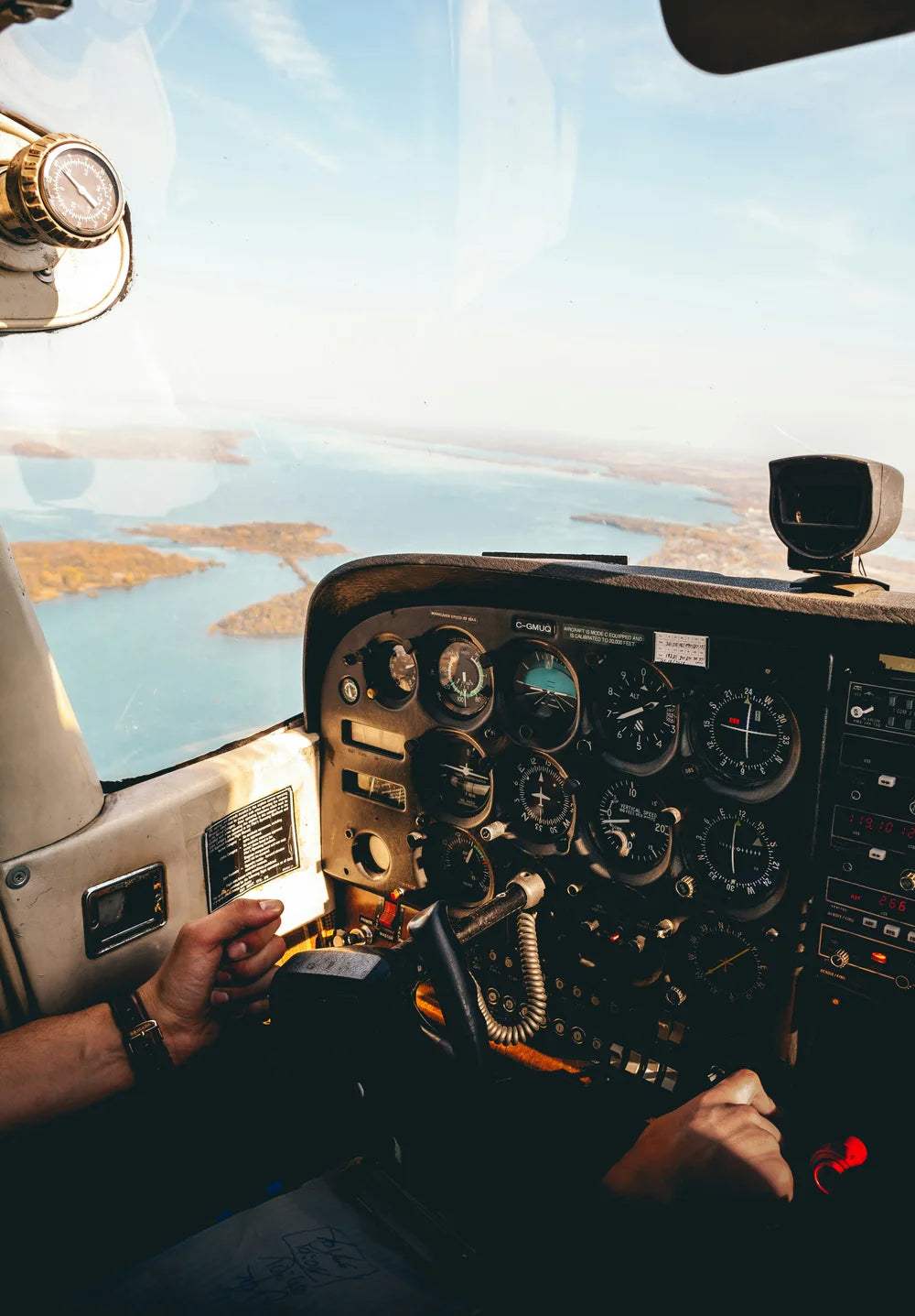 Cessna Cockpit Over Islands
