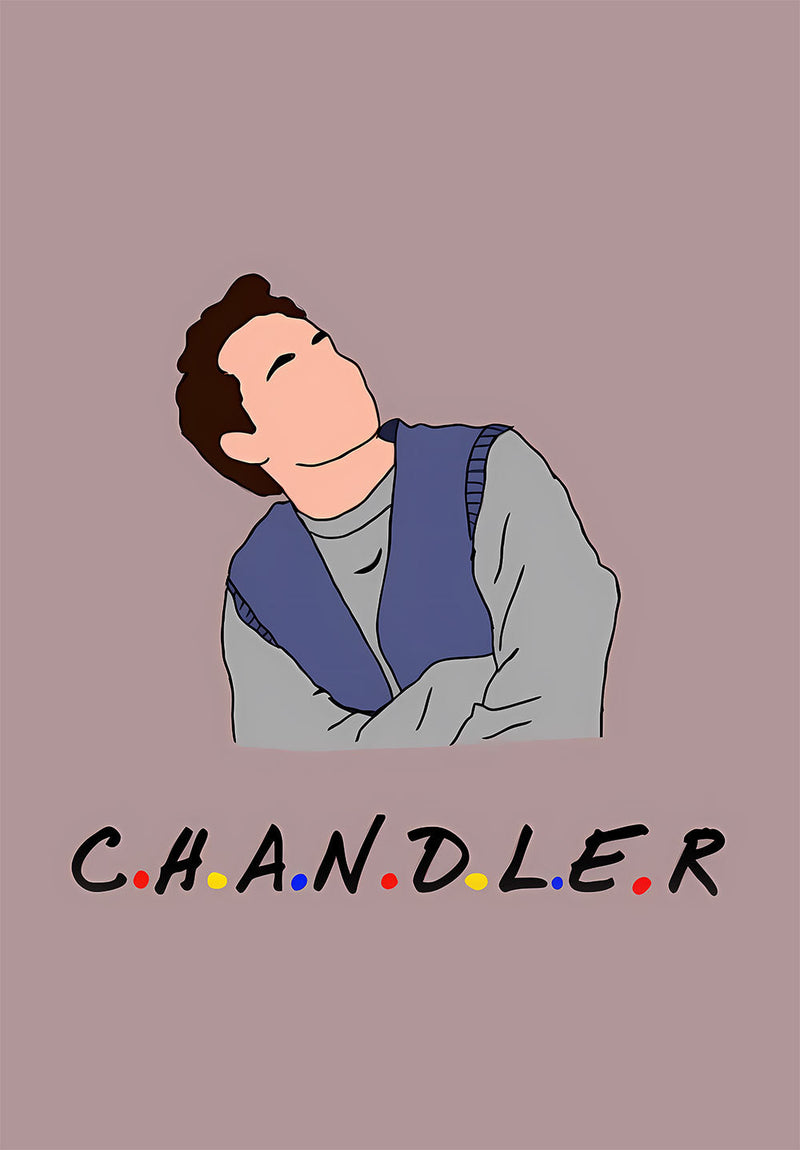 Chandler Friends TV Show wall metal poster on stainless steel by Chromaplate