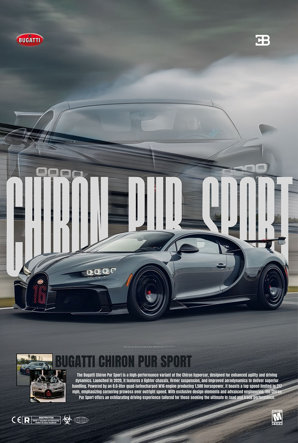 Bugatti Chiron Pur Sport Poster