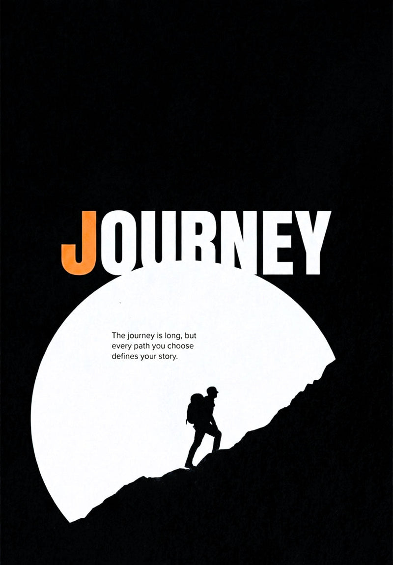 Journey Upward motivational metal poster on stainless steel by Chromaplate