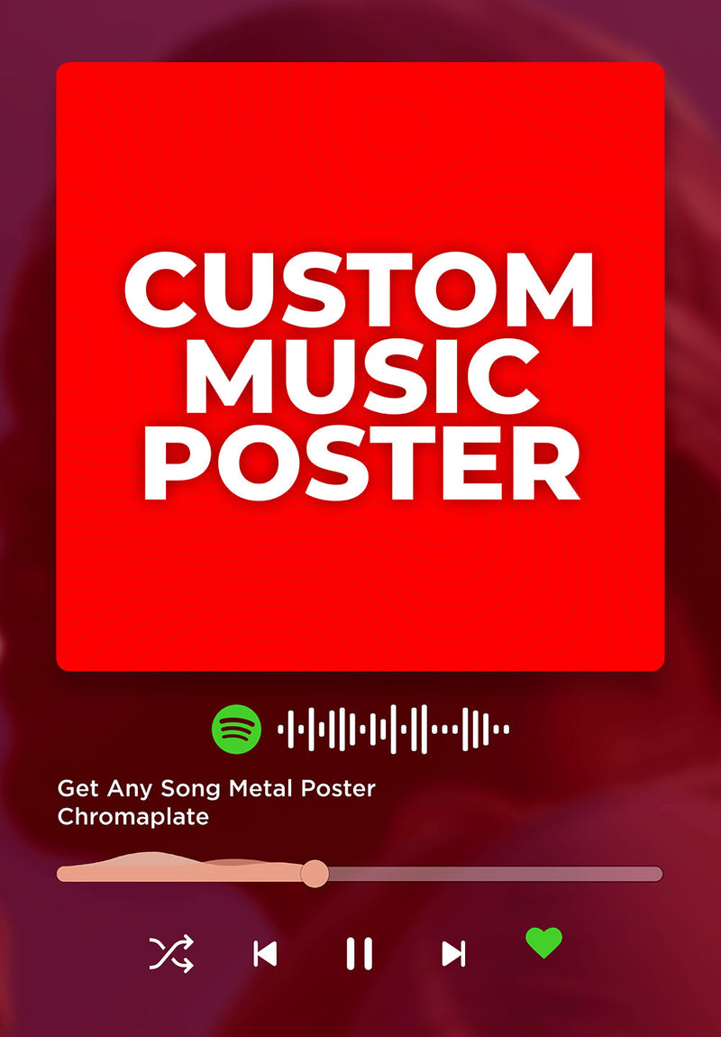 Custom Spotify music metal poster on stainless steel by Chromaplate