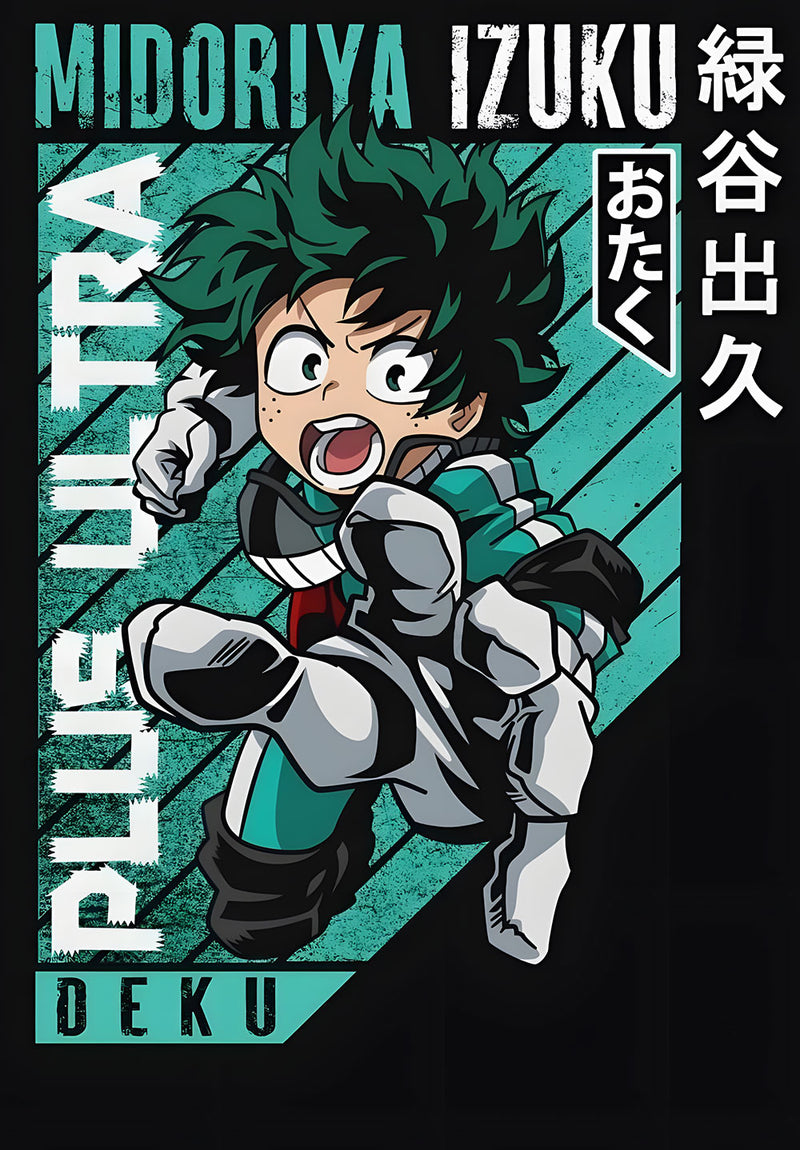 Deku My Hero Academia anime metal poster design 04 on stainless steel by Chromaplate