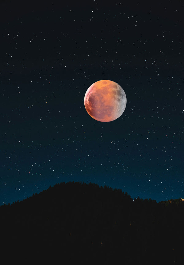 Blood Moon Over Mountains