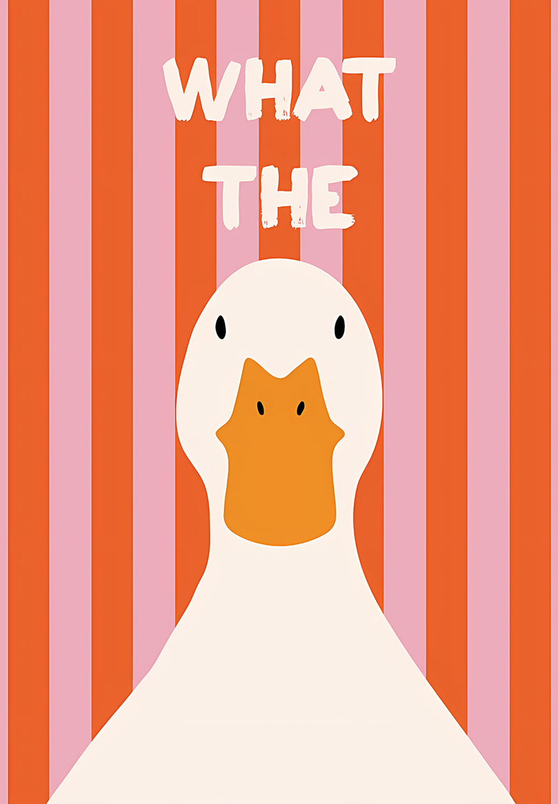 What The Duck nature metal poster on stainless steel by Chromaplate