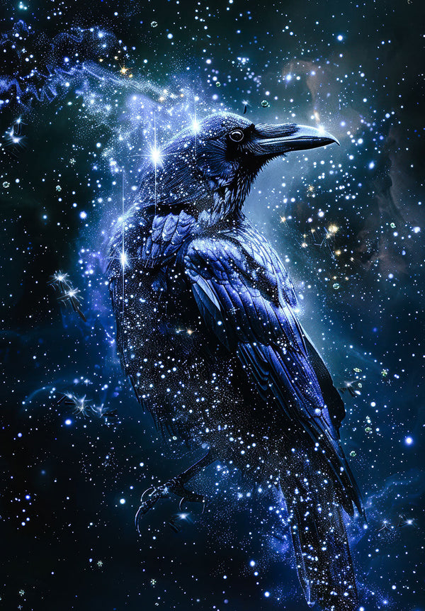 Cosmic Abyss Crow Poster