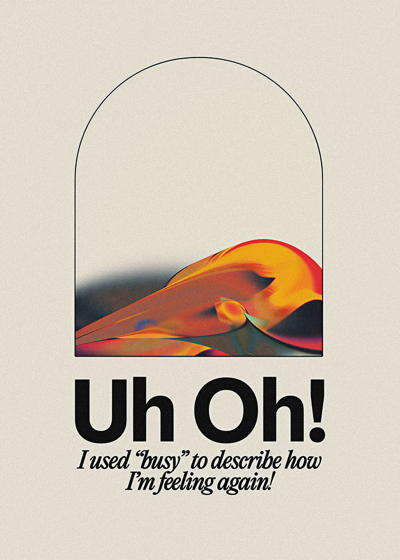 Uh Oh! motivational metal poster on stainless steel by Chromaplate