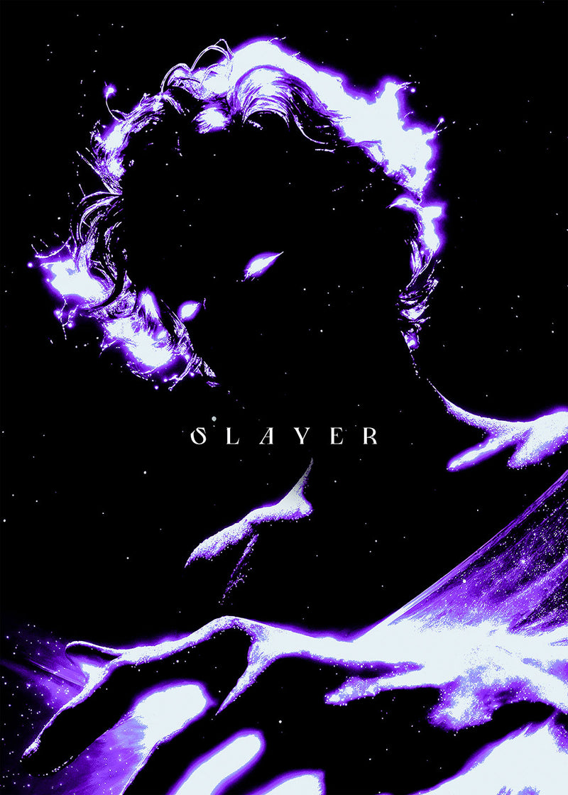 Violet Slay space metal poster on stainless steel by Chromaplate