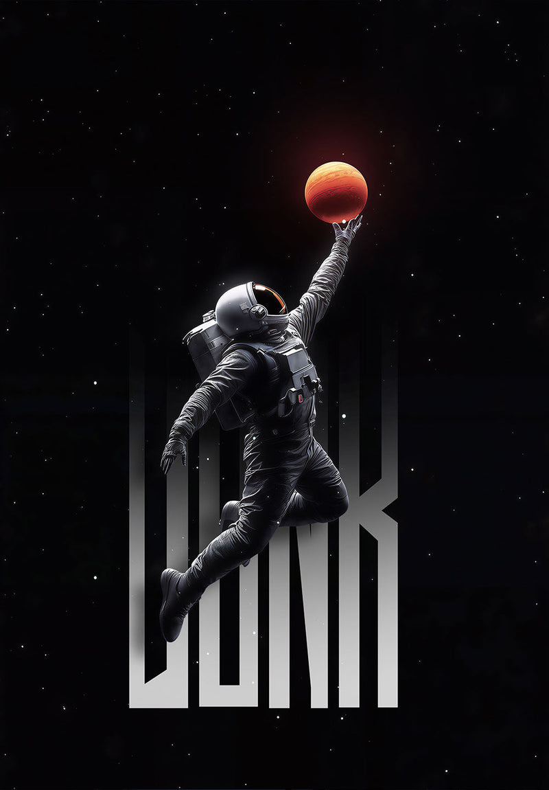 Dunk Silhouette sports metal poster on stainless steel by Chromaplate