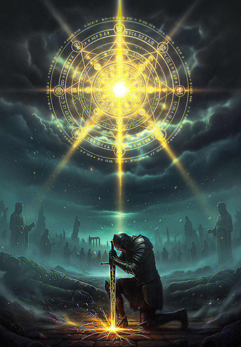 Celestial Awakening wall metal poster on stainless steel by Chromaplate