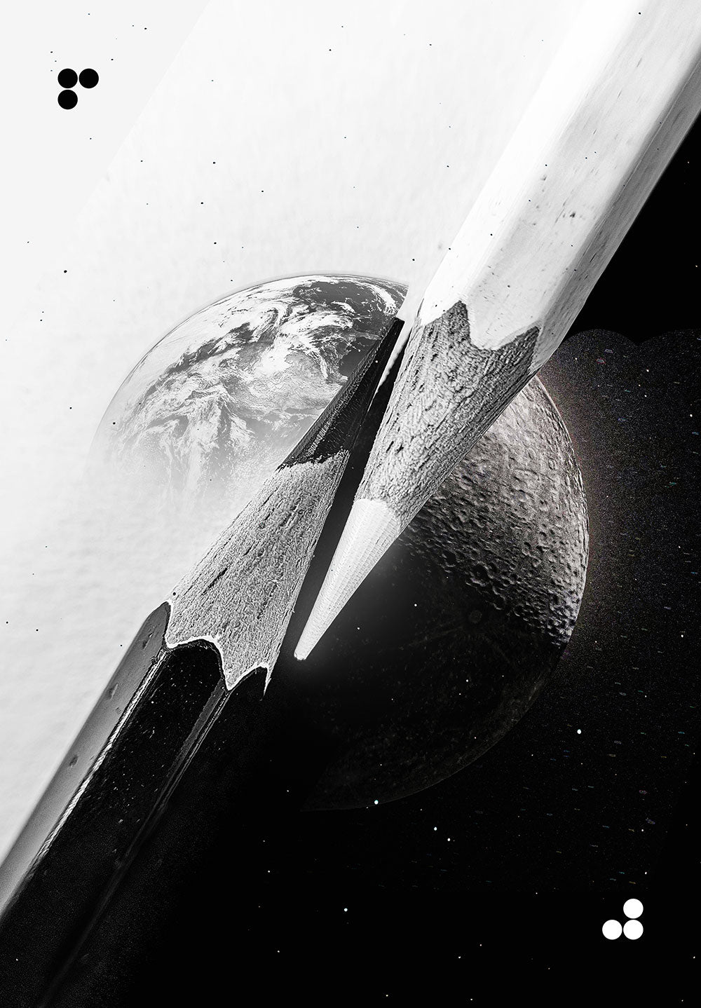 Monochrome Pencils Poster