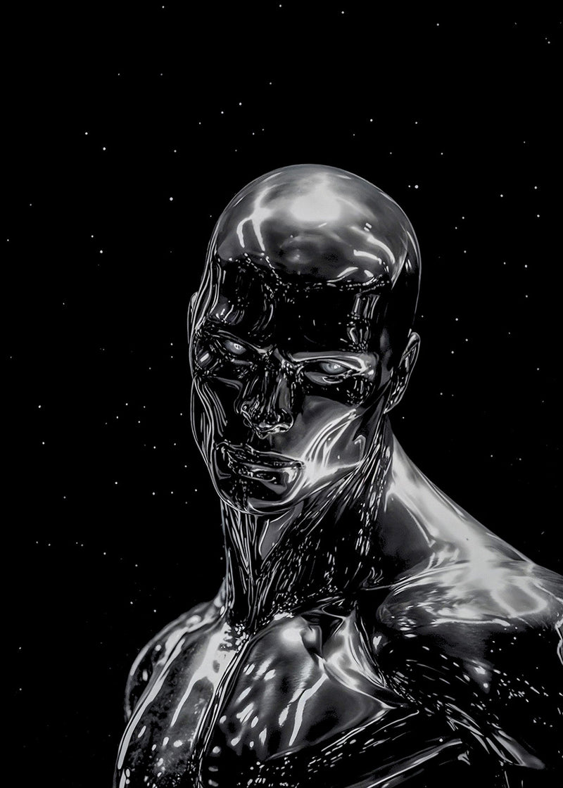 Liquid Chrome space metal poster on stainless steel by Chromaplate