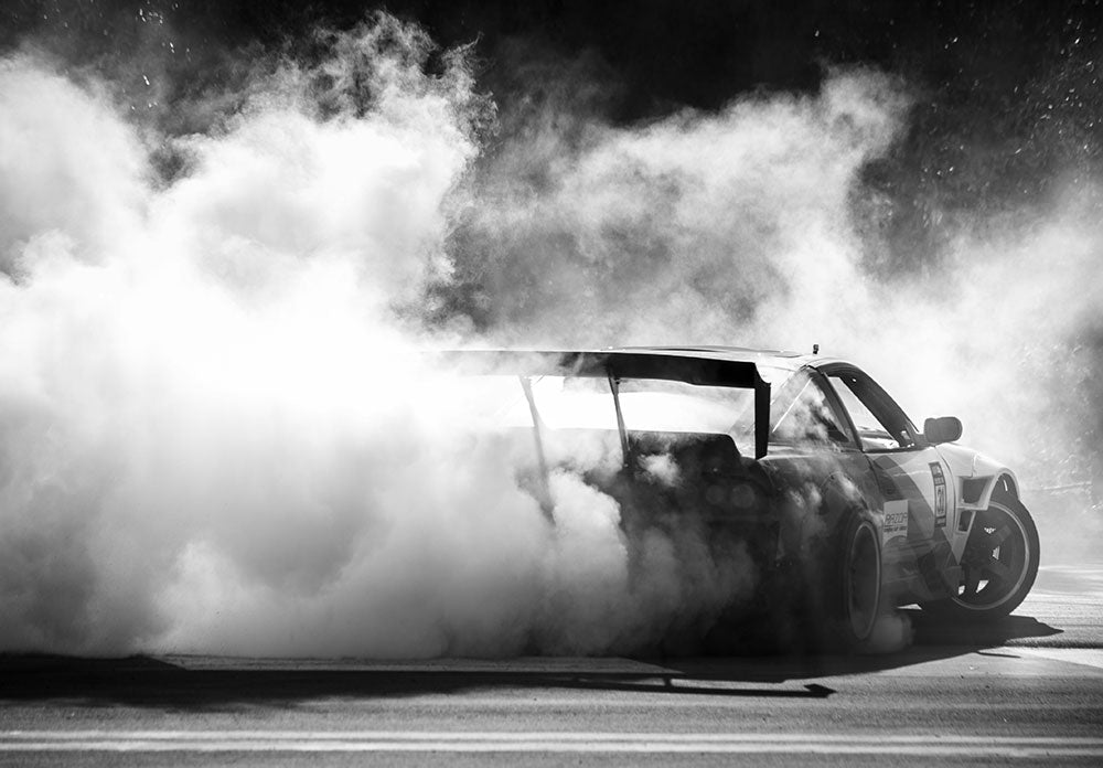 Drift Car Smoke Monochrome