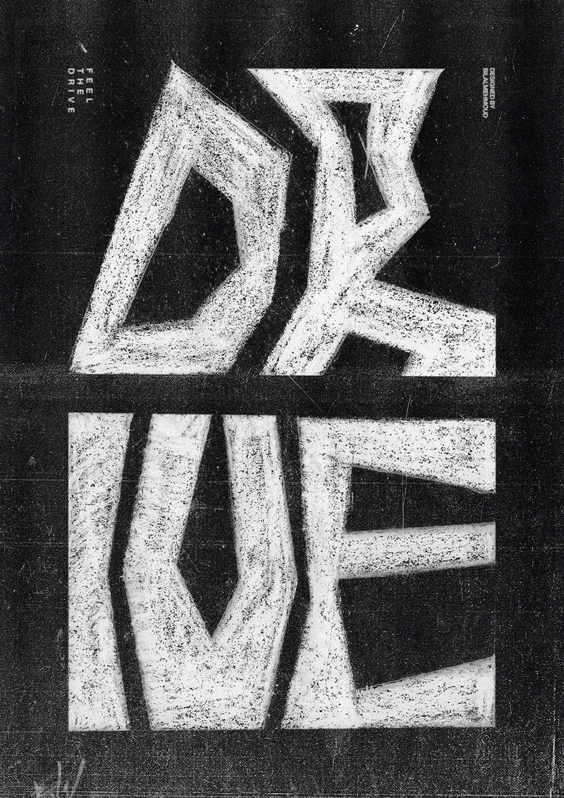 Drive Typographic motivational metal poster on stainless steel by Chromaplate