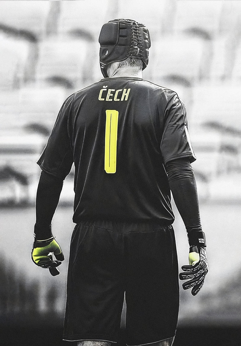 Petr Cech sports metal poster on stainless steel by Chromaplate