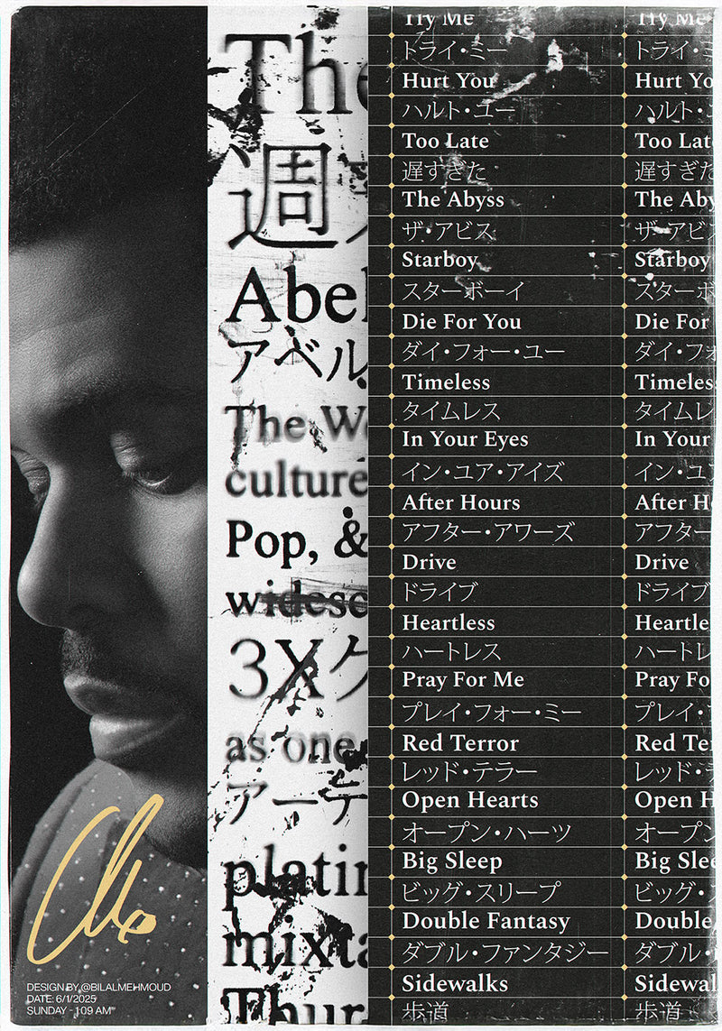 Weeknd Music Wall Art music metal poster design 01 on stainless steel by Chromaplate