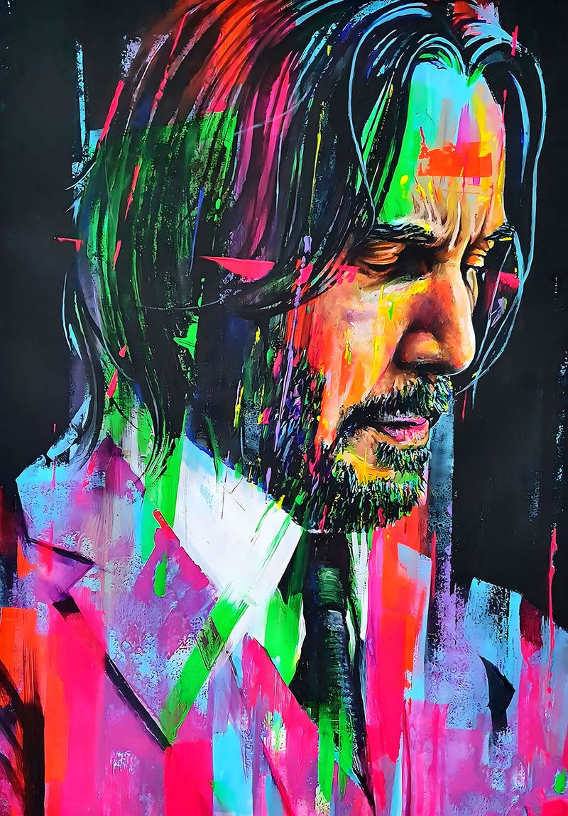 John Wick movie metal poster design 02 on stainless steel by Chromaplate