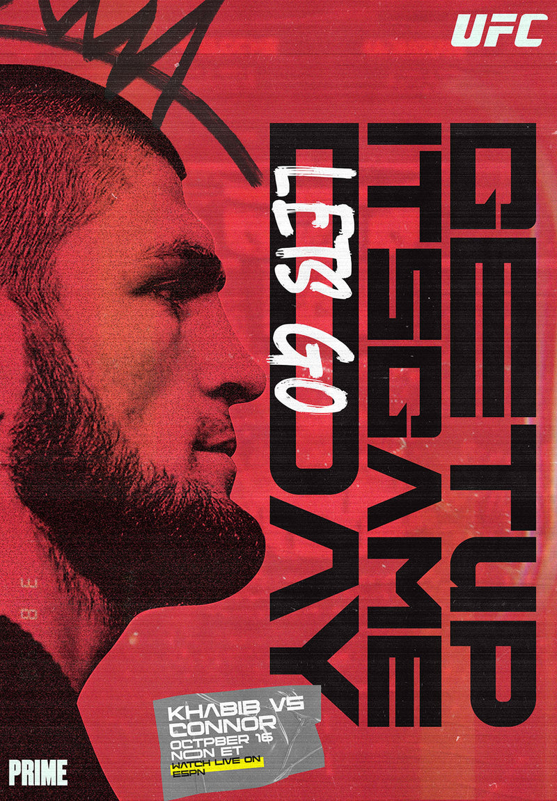 Khabib Match Day sports metal poster on stainless steel by Chromaplate