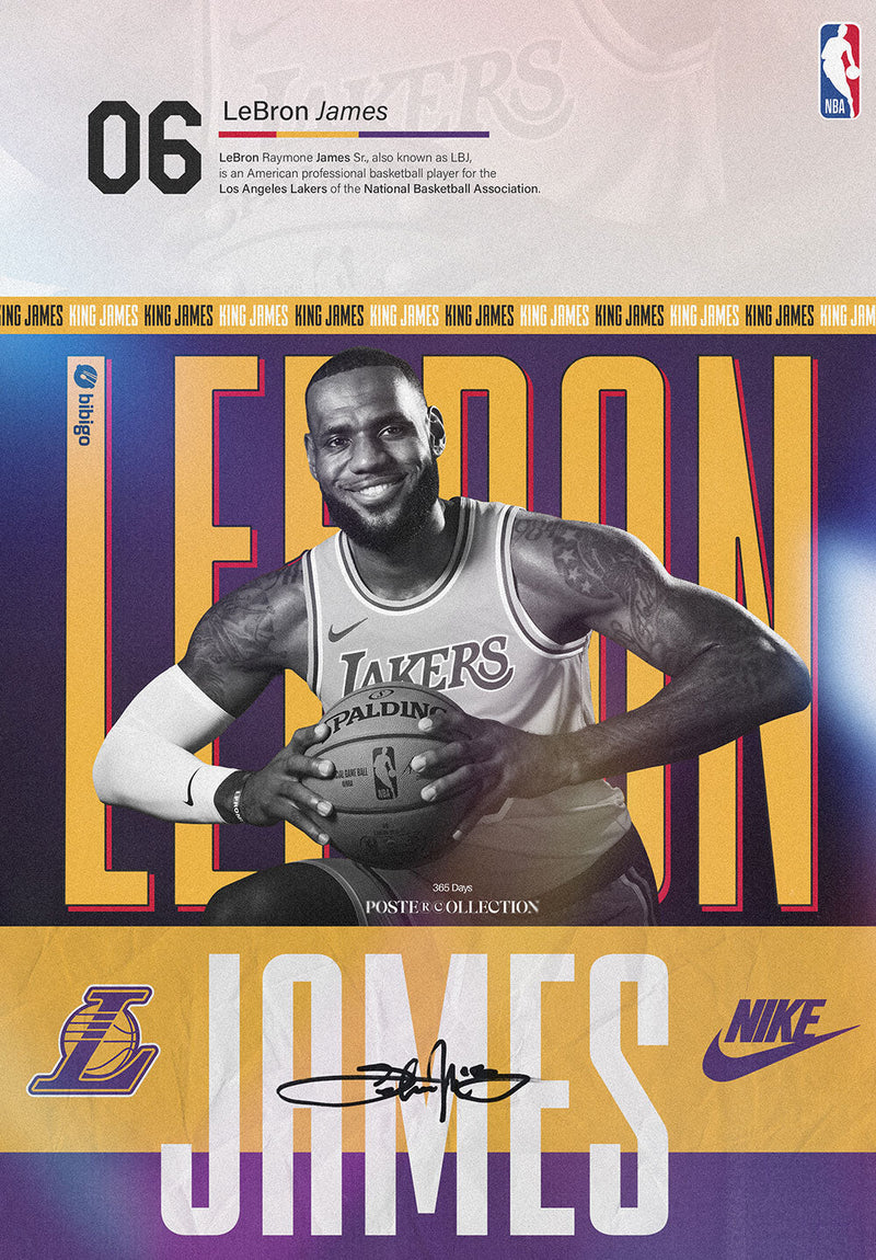 Le Bron James sports metal poster on stainless steel by Chromaplate