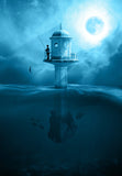 Lighthouse Fisherman Moon