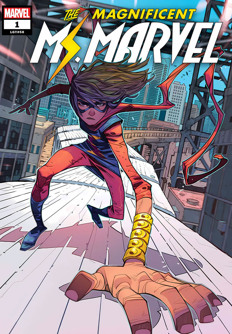 Ms. Marvel comic metal poster design 01 on stainless steel by Chromaplate