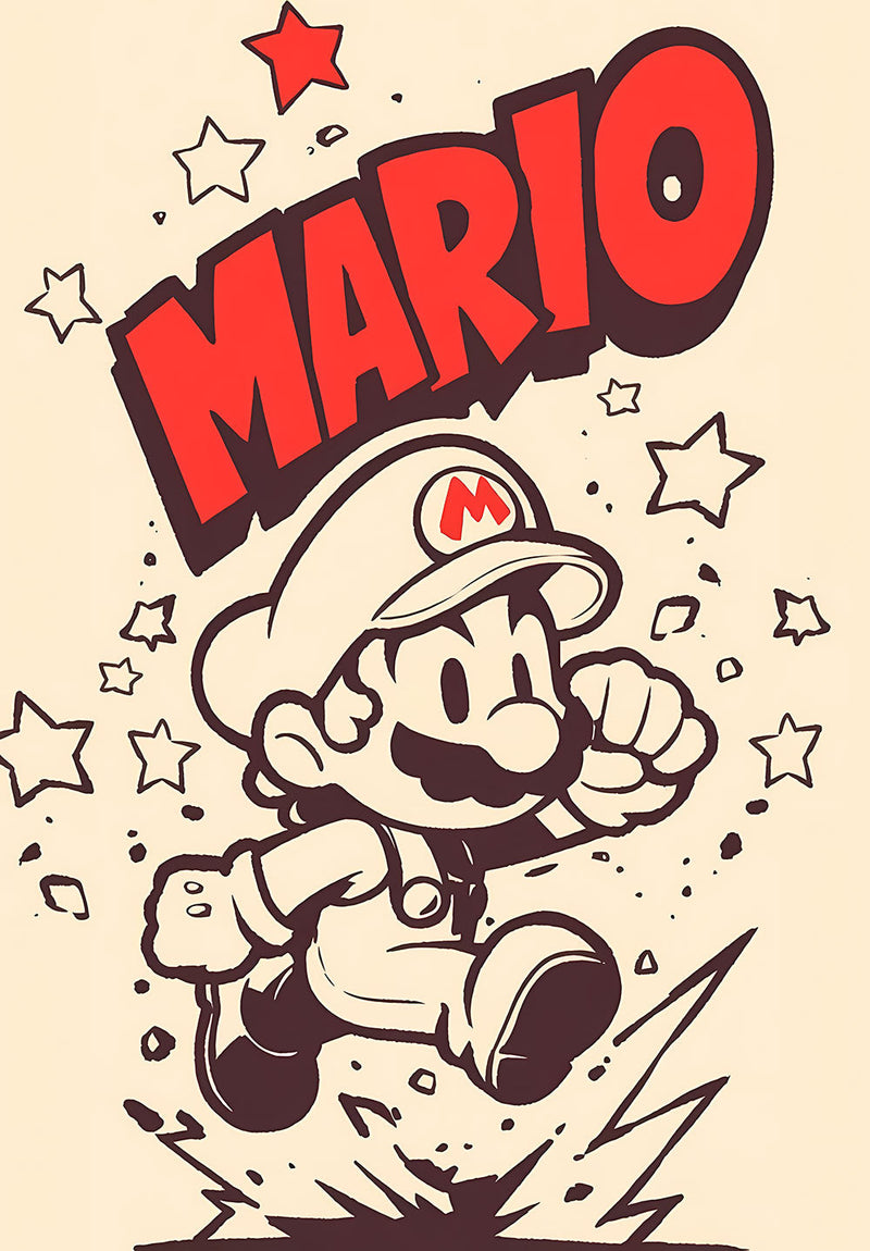 Mario Gaming Wall Art gaming metal poster on stainless steel by Chromaplate