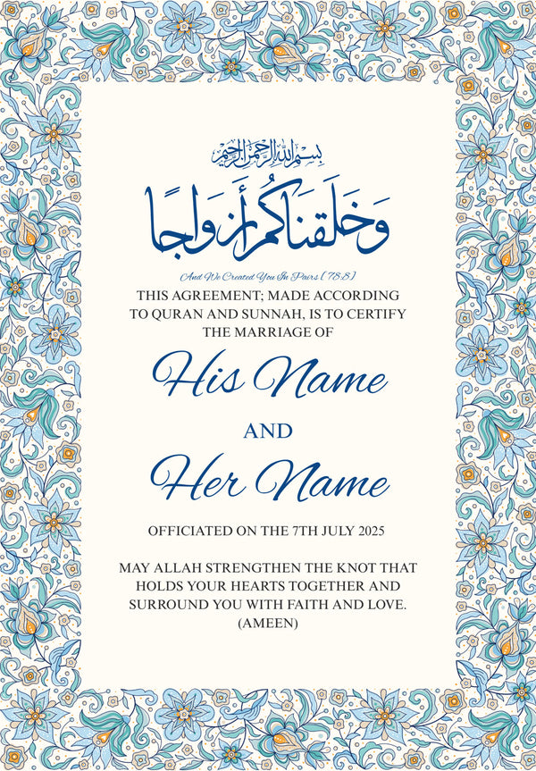 Nikah Certificate - Marriage Poster