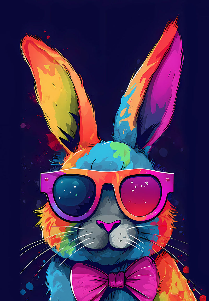 Rabbit Animal Wall Art nature metal poster on stainless steel by Chromaplate